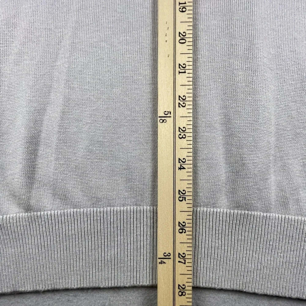 Banana Republic Sweater Mens XL Gray Silk Cashmere V-Neck Knit Pullover Solid